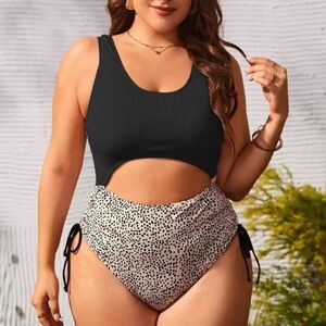 SHEIN Black and White One Piece Swimsuit
